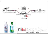 خط تعبئة غسول الفم مع زجاجة قابلة للفك ، آلة تعبئة ، آلة السد ، آلة وضع العلامات لحشو السائل