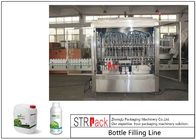خط تعبئة الزجاجات السائلة مع آلة تغطية الزجاجة وآلة وضع العلامات المزدوجة