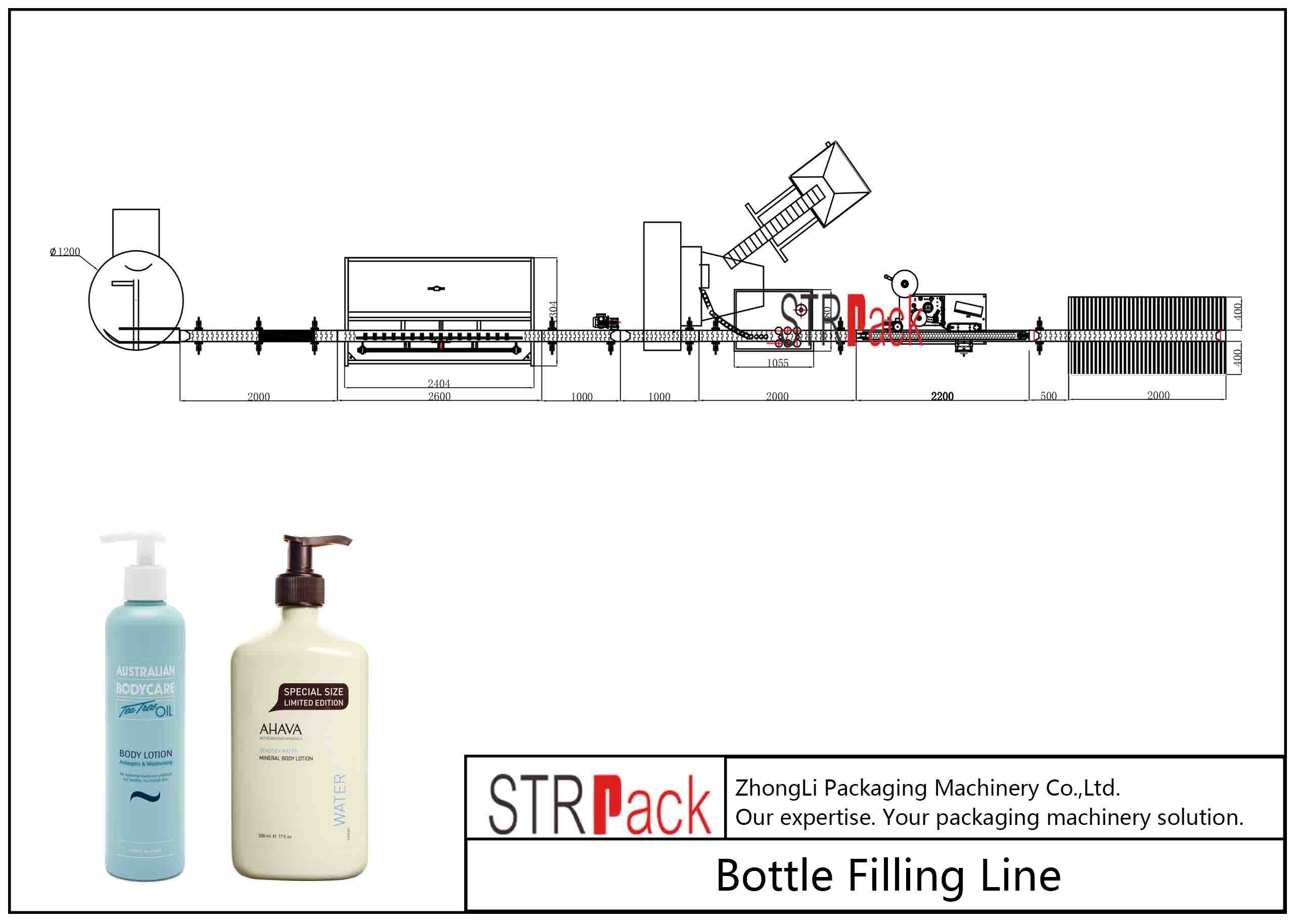 خط تعبئة زجاجة معجون كريم حشو مع 10 فوهات آلة تعبئة المكبس الحجمي